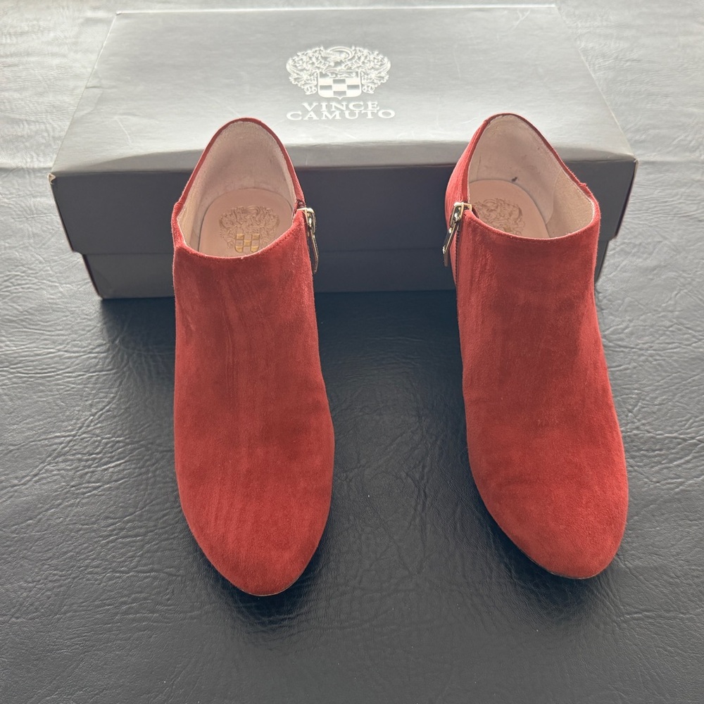 Burgundy True Suede Ankle Booties